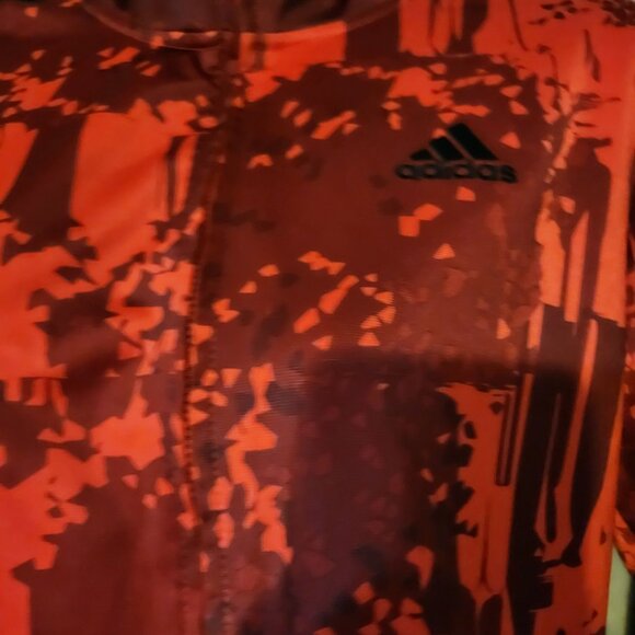 Adidas 90 Athletic Red Camo Long-Sleeve Size L Regular Fit 100% Polyester Jacket - Picture 6 of 6